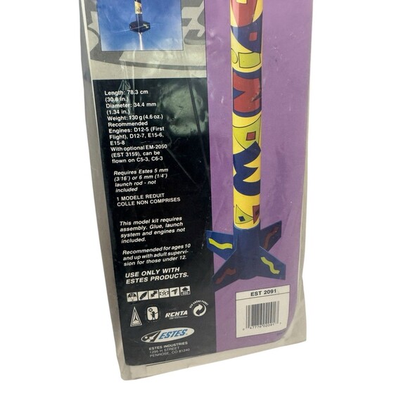 Estes Challenge Series 2091 Maniac Model Rocket New Sealed Vintage Fast Shipping - Picture 5 of 9
